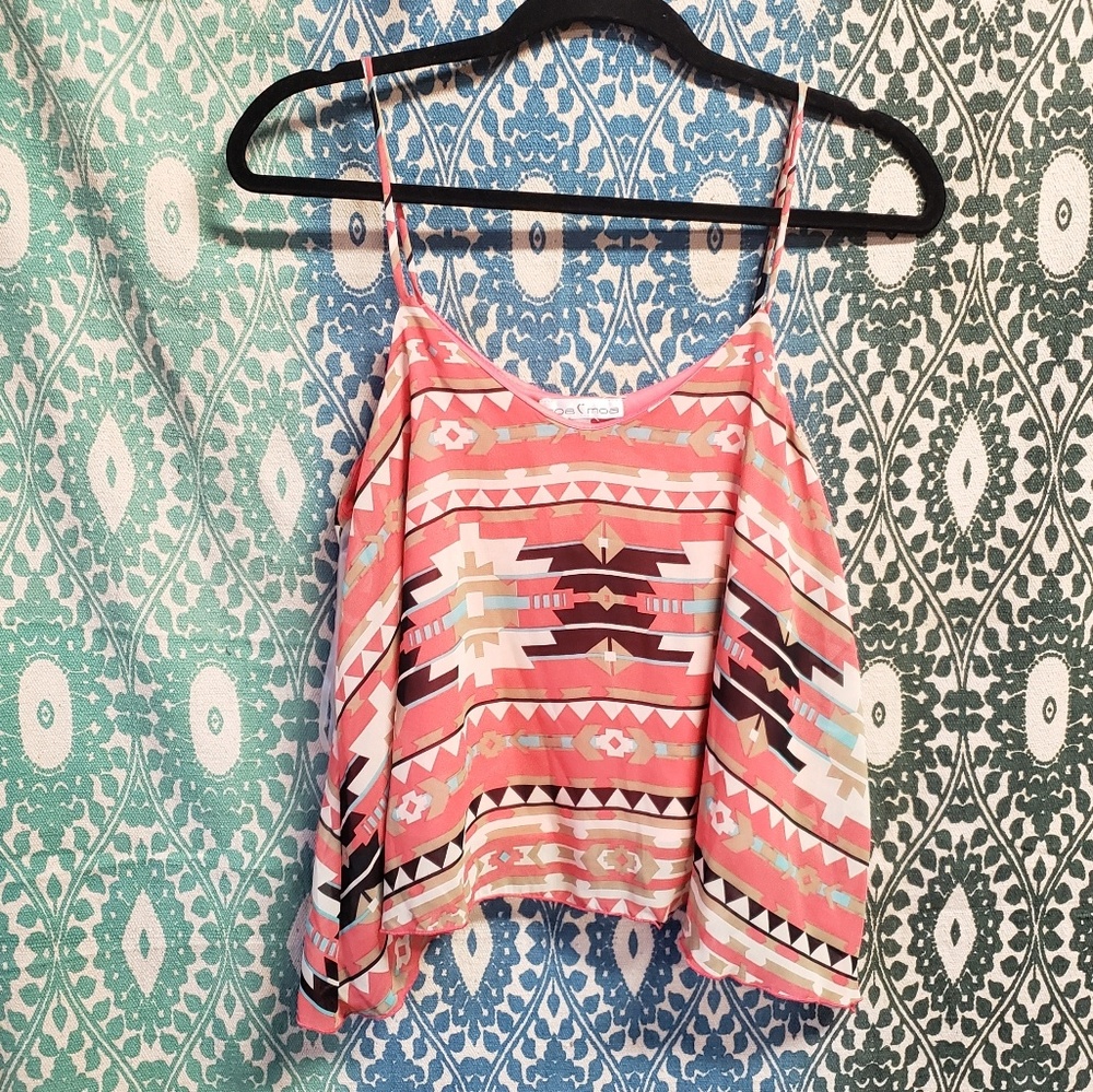 Moa Moa M coral tribal print tank